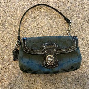 COACH Legacy Flap Signature Turnlock Black Leather